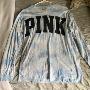 PINK long sleeve cloudy tie-dye shirt